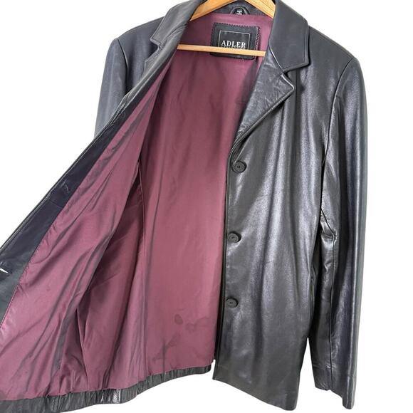 Adler Collection Black Genuine Leather Jacket NZ‎ Lambskin Fully Lined, Large - Picture 6 of 14